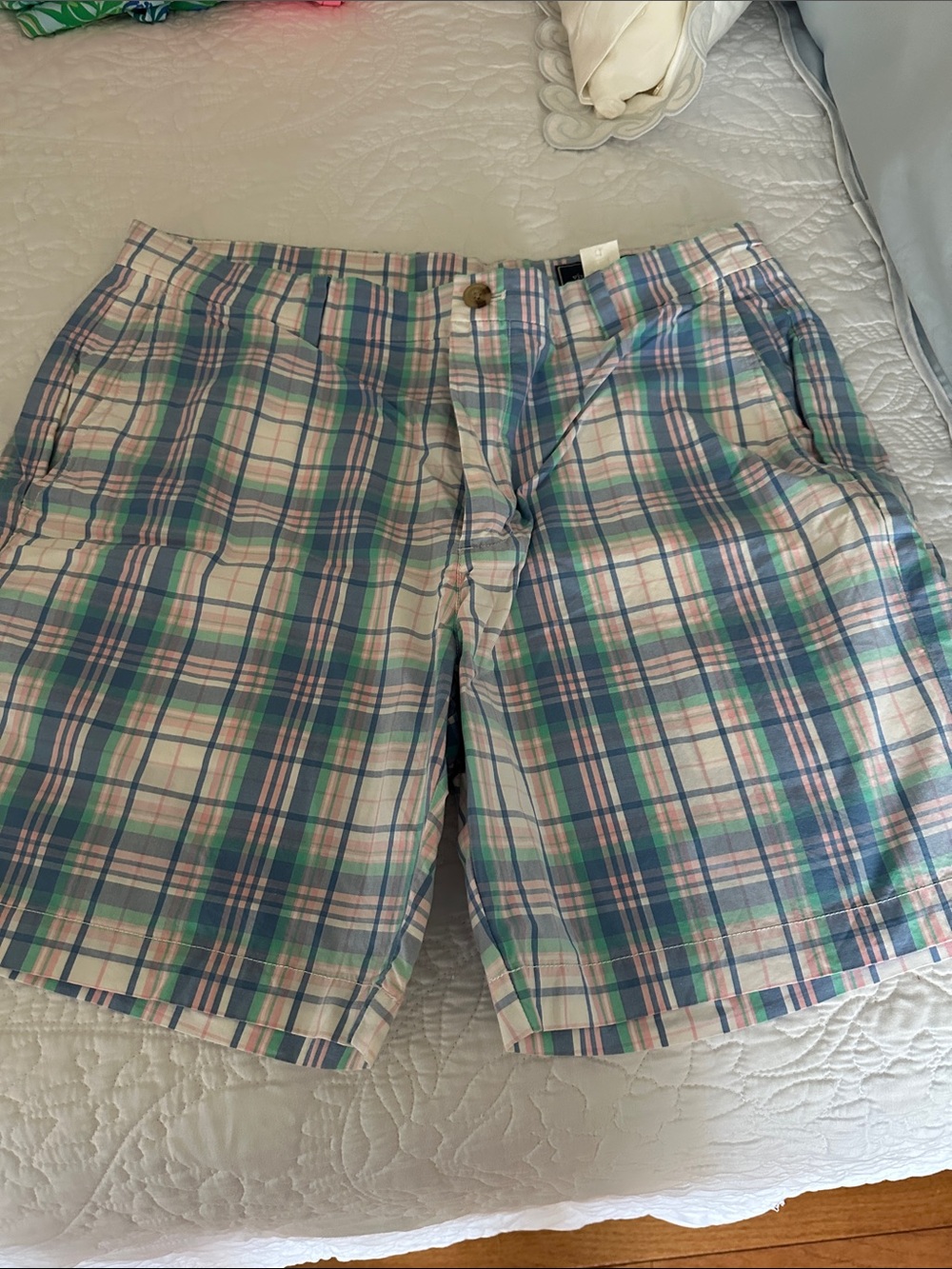 Vineyard Vines Men's Plaid Shorts - Blue, Green & Pink
